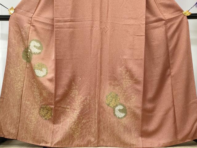 平和屋着物■訪問着 刺繍 絞り 枝花丸文 金彩 正絹 逸品 CABG9637fb