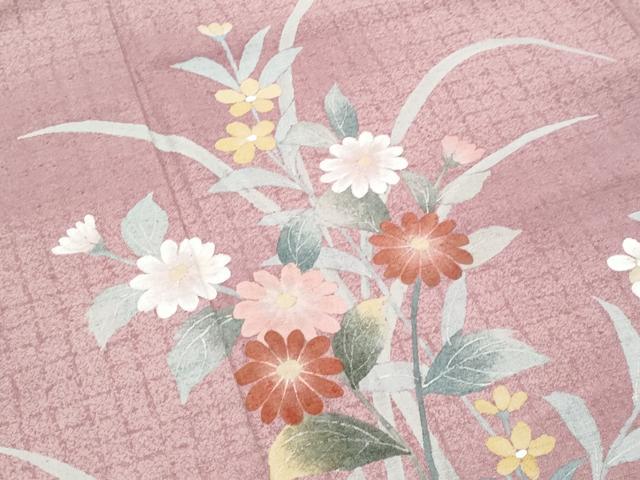 平和屋着物■訪問着 結城紬 草花文 証紙付き 正絹 逸品 CABG9645fb
