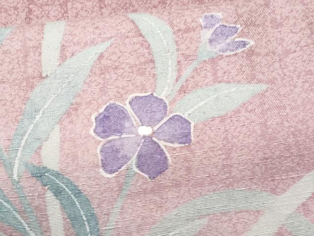 平和屋着物■訪問着 結城紬 草花文 証紙付き 正絹 逸品 CABG9645fb