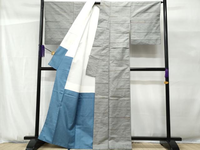 平和屋着物■上質な紬 横段文 正絹 逸品 CABG9646fb
