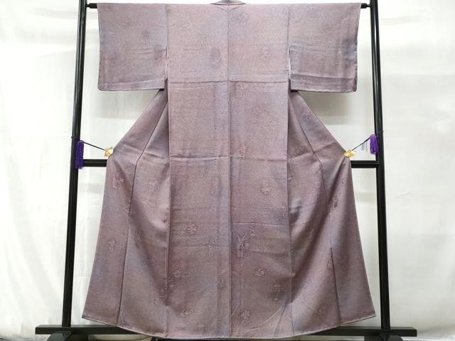 平和屋着物■上質な小紋 陶器草花文 暈し染め 金糸 正絹 逸品 未使用 CABG9663fb