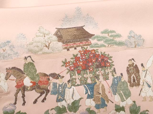 平和屋着物■豪華色留袖 寿光織 人物文 金糸 正絹 逸品 CABG9668fb