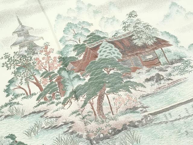 平和屋着物■豪華色留袖 寿光織 京名所風景文 暈し染め 金糸 正絹 逸品 CABG9684fb