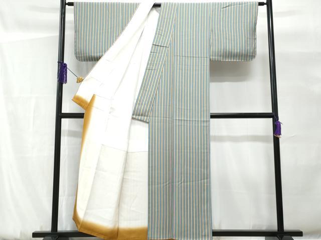 平和屋着物■上質な小紋 縞 正絹 逸品 CABG9685fb