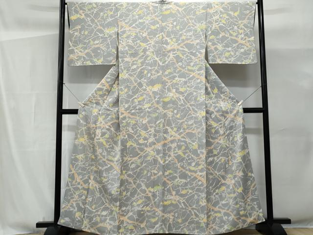 平和屋着物■上質な小紋 枝葉文 正絹 逸品 CABG9707fb