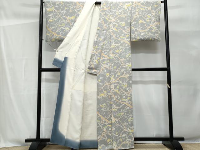 平和屋着物■上質な小紋 枝葉文 正絹 逸品 CABG9707fb