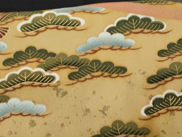 平和屋着物■豪華黒留袖 駒刺繍 扇面飛鶴御所車松竹梅 金彩 正絹 逸品 CABG9713fb