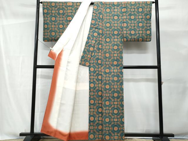 平和屋着物■上質な小紋 吉祥花文 正絹 逸品 CABG9716fb