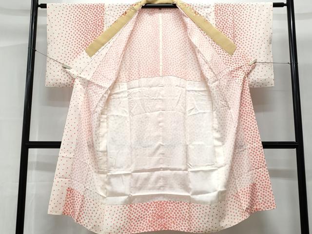 平和屋着物■長襦袢 無双仕立て 舞花文 半衿刺繍 正絹 逸品 CABG9720fb