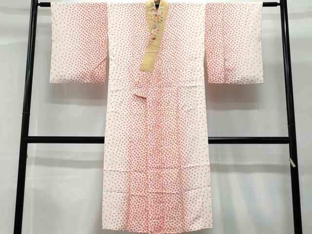 平和屋着物■長襦袢 無双仕立て 舞花文 半衿刺繍 正絹 逸品 CABG9720fb