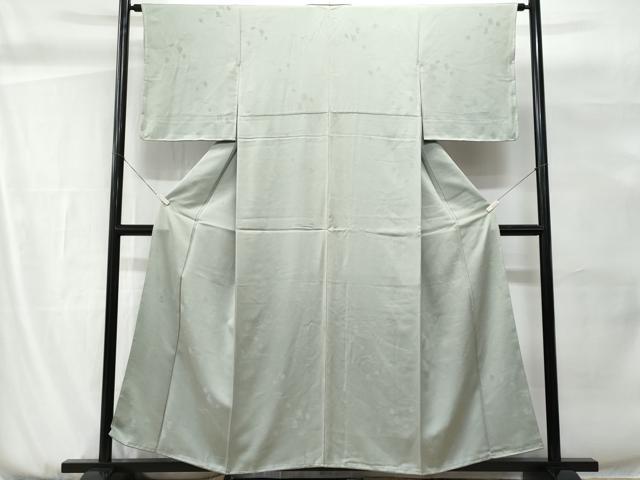 平和屋着物■上質な色無地 人物地紋 青白橡色 正絹 逸品 未使用 CABG9771fb