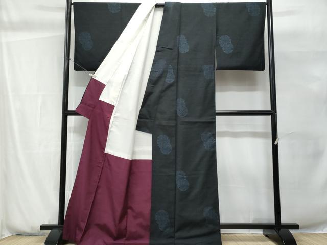 平和屋着物■上質な紬 雪輪花文 正絹 逸品 CABG9774fb