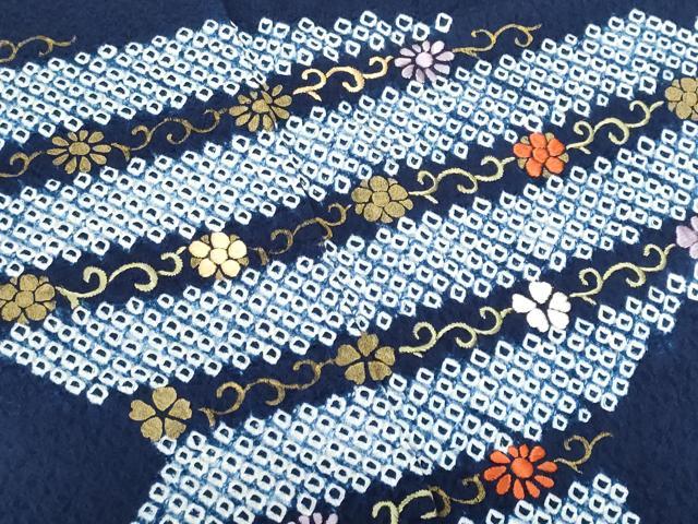 平和屋着物■訪問着 刺繍 絞り 花唐草文 金彩 正絹 逸品 CABG9798fb
