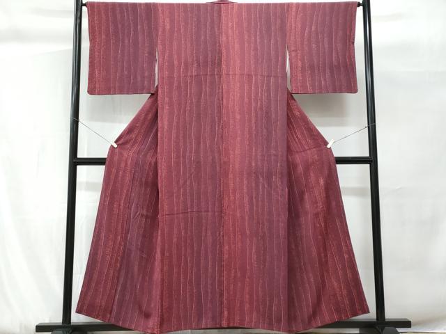 平和屋着物■上質な小紋 流線文 たたき染め 正絹 逸品 CABG9800fb