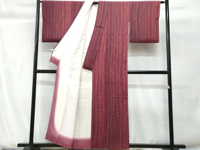平和屋着物■上質な小紋 流線文 たたき染め 正絹 逸品 CABG9800fb