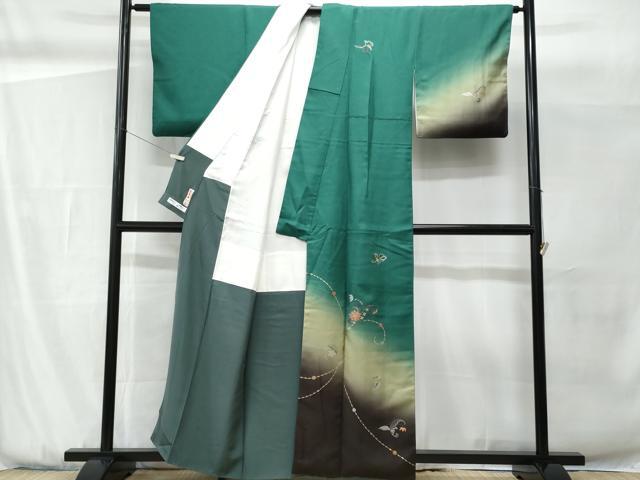 平和屋着物■訪問着 螺鈿 花唐草文 暈し染め 金銀彩 正絹 逸品 CABG9806fb