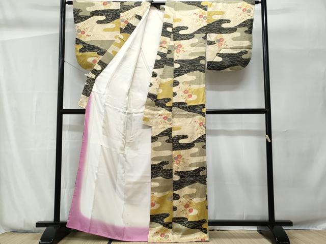 平和屋着物■上質な小紋 吉祥菊文 正絹 逸品 CABG9815fb