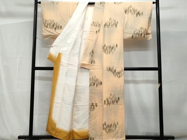平和屋着物■上質な小紋 草木文 暈し染め 正絹 逸品 未使用 CABG9817fb