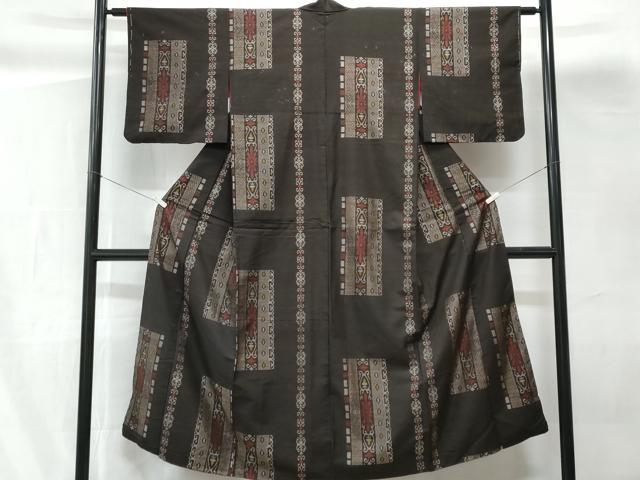 平和屋着物■本場大島紬 吉祥花文 正絹 逸品 CABG9837fb