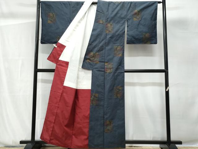 平和屋着物■本場大島紬 7マルキ 色紙短冊花文 正絹 逸品 CABG9850fb