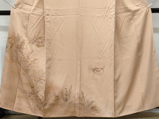 平和屋着物■中国三大刺繍 スワトウ刺繍 駒刺繍 訪問着 地紙流水枝花文 暈し染め 正絹 逸品 CABG9862fb