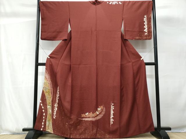 平和屋着物■訪問着 絞り 鳳凰枝花文 金彩 胴抜き仕立て 正絹 逸品 CABG9865fb