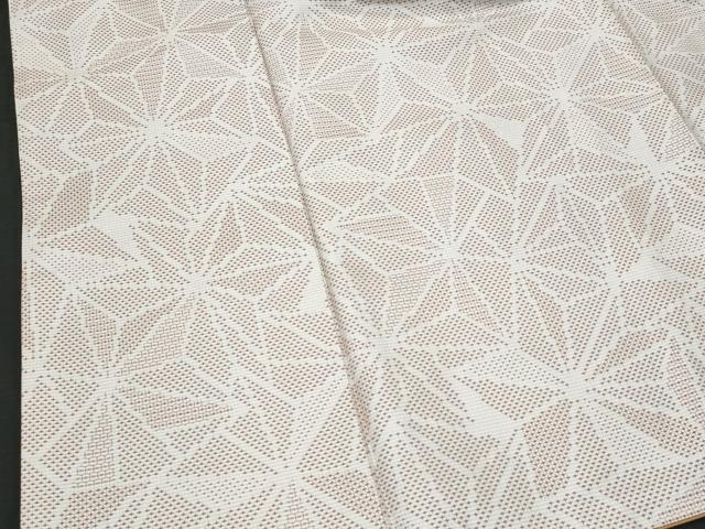 平和屋着物■上質な紬 麻の葉文様 正絹 逸品 CABG9866fb