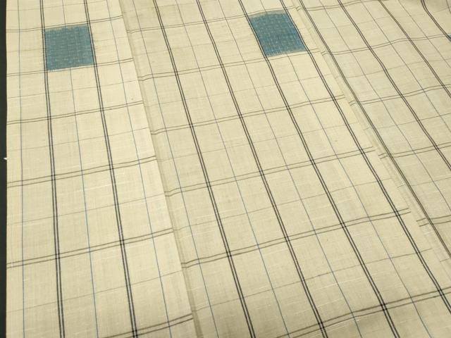 平和屋着物■上質な紬 格子吉祥文 正絹 逸品 CABG9870fb