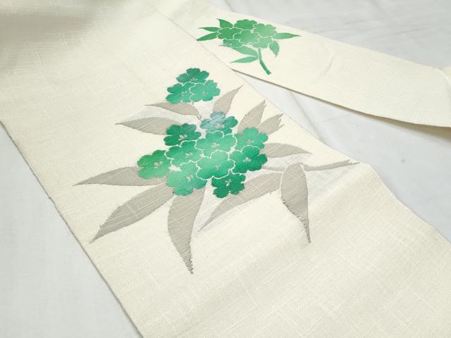 平和屋着物*夏物 九寸名古屋帯 枝花文 CABG9881fb
