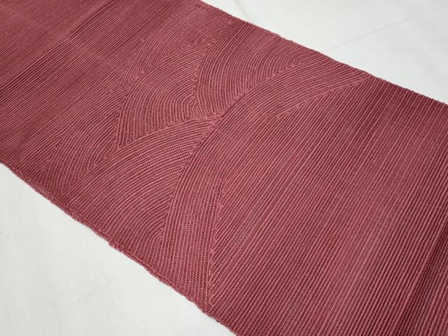 平和屋着物*夏物 八寸名古屋帯 立波文 浅蘇芳色 正絹 逸品 CABG9887fb