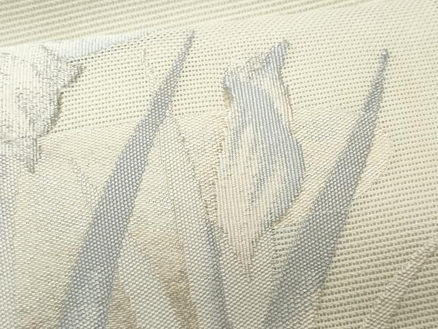平和屋着物*夏物 九寸名古屋帯 杜若 銀糸 正絹 逸品 CABG9890fb