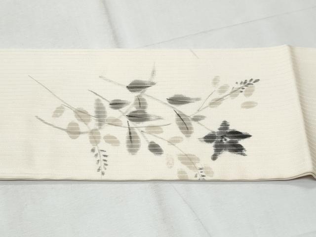 平和屋着物*夏物 本加賀友禅作家 成竹登茂男 九寸名古屋帯 手描き 桔梗文 正絹 逸品 CABG9894fb
