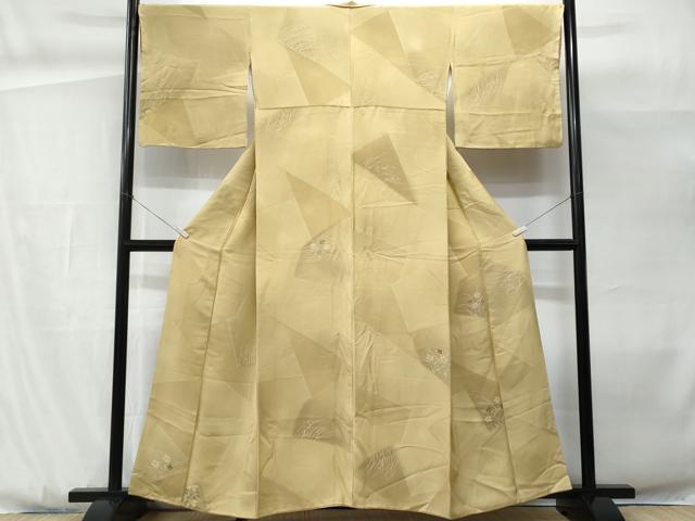 平和屋着物■上質な小紋 切嵌草花文 暈し染め 正絹 逸品 CABG9921fb