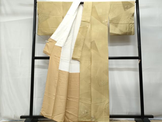 平和屋着物■上質な小紋 切嵌草花文 暈し染め 正絹 逸品 CABG9921fb