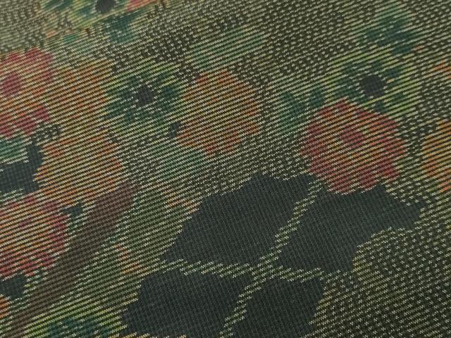 平和屋着物■本場大島紬 立涌草花文 正絹 逸品 CABH0010ev