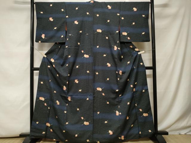 平和屋着物■小紋 舞葉文 洗える着物 CABH0021ev