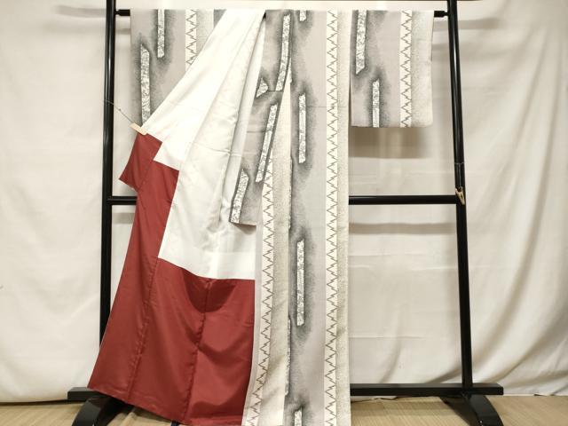 平和屋着物■小紋 枝葉幾何学間道 洗える着物 CABH0035ev