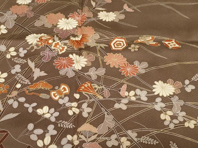 平和屋着物■訪問着 宝尽し枝花文 金彩 正絹 逸品 CABH0090ev