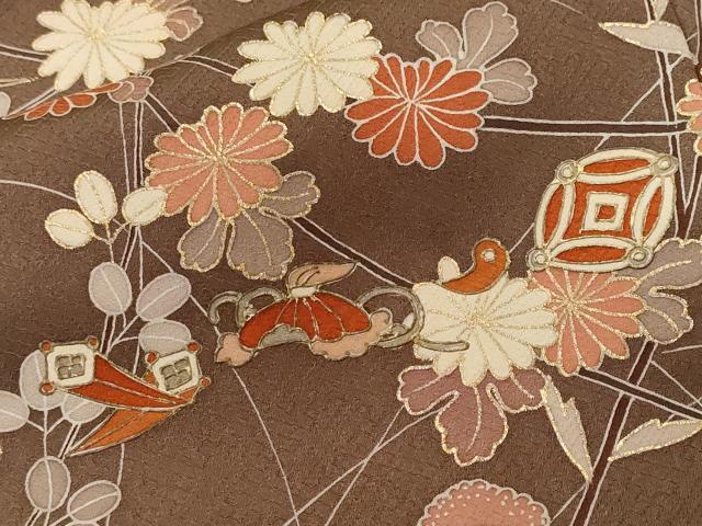 平和屋着物■訪問着 宝尽し枝花文 金彩 正絹 逸品 CABH0090ev