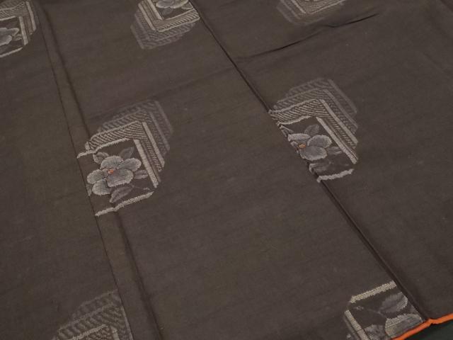 平和屋着物■上質な紬 色紙枝椿文 正絹 逸品 CABH0095ev
