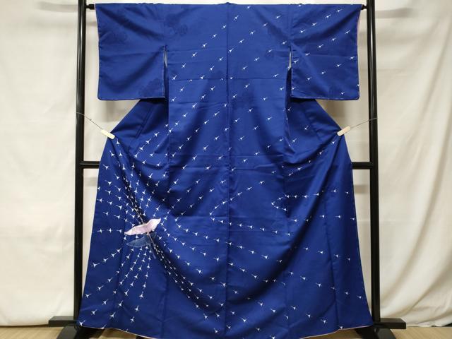 平和屋着物■小紋 飛鶴文 絵皿文 金彩 洗える着物 未使用 CABH0121ev