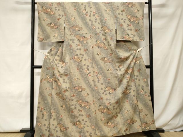 平和屋着物■小紋 雲取り舞花文 暈し染め 金彩 洗える着物 CABH0124ev