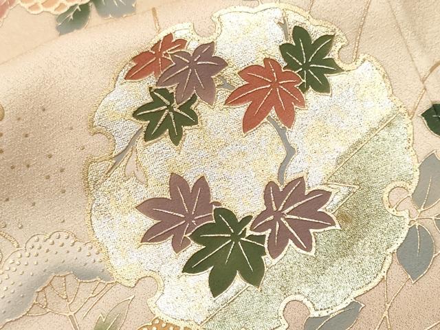 平和屋着物■訪問着 雪輪重ね松竹梅花文 暈し染め 金彩 正絹 逸品 CABH0144ev