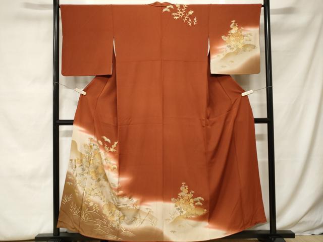 平和屋着物■訪問着 松竹梅雪輪飛鶴文 暈し染め 金彩 正絹 逸品 CABH0148ev