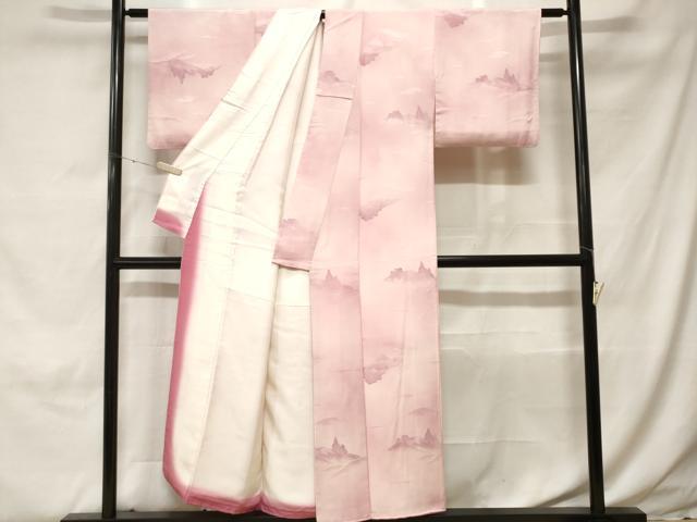 平和屋着物■上質な小紋 地紋起こし 遠山樹林文 暈し染め 正絹 逸品 CABH0161ev