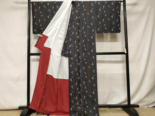 平和屋着物■小紋 枝葉間道 洗える着物 CABH0172ev