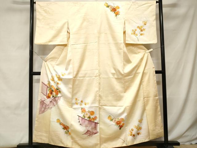 平和屋着物■訪問着 几帳枝花文 暈し染め 金彩 洗える着物 CABH0176ev