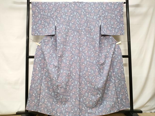 平和屋着物■小紋 花蝶文 洗える着物 CABH0178ev