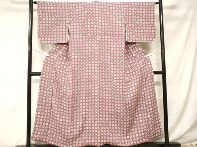 平和屋着物■上質な小紋 梅文 鬼しぼ縮緬 正絹 逸品 CABH0189ev