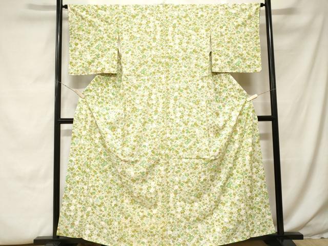平和屋着物■上質な小紋 草花文 西武百貨店扱い 正絹 逸品 CABH0191ev